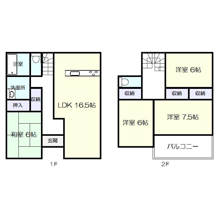 Floor plan. (Chapter 1: Building 3), Price 33,800,000 yen, 4LDK, Land area 147.37 sq m , Building area 103.52 sq m