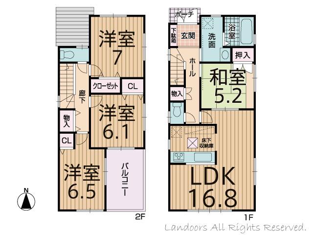Floor plan. 27.3 million yen, 4LDK, Land area 148.43 sq m , Building area 98.99 sq m floor plan