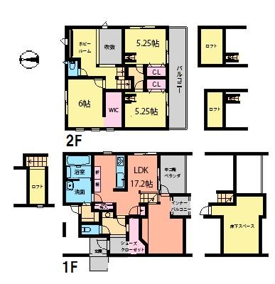 Floor plan. 36.5 million yen, 3LDK, Land area 177 sq m , Building area 98.47 sq m 3LDK