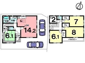 Floor plan. (1 Building), Price 18 million yen, 4LDK+S, Land area 113.95 sq m , Building area 108.84 sq m