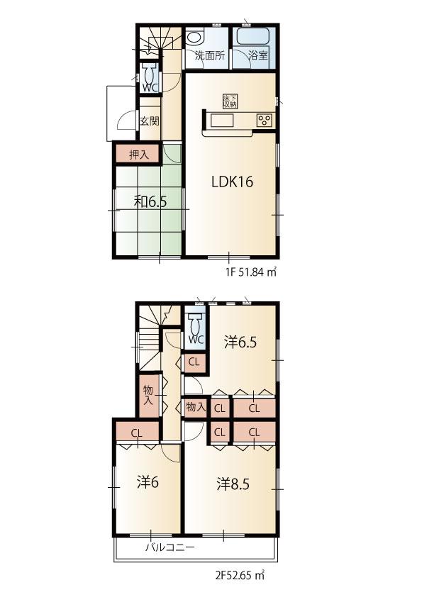 Floor plan. (1 Building), Price 18 million yen, 4LDK, Land area 160.92 sq m , Building area 104.49 sq m
