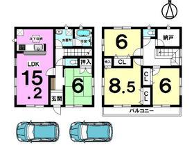 Floor plan. (3 Building), Price 17 million yen, 4LDK, Land area 121.84 sq m , Building area 102.87 sq m
