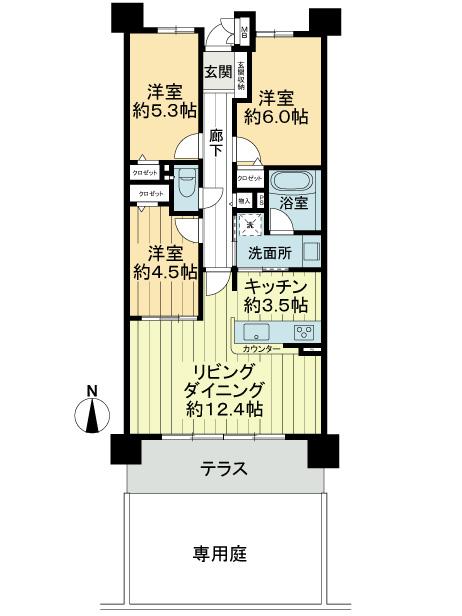 Floor plan. 3LDK, Price 14.8 million yen, Occupied area 70.05 sq m , Balcony area 9.14 sq m