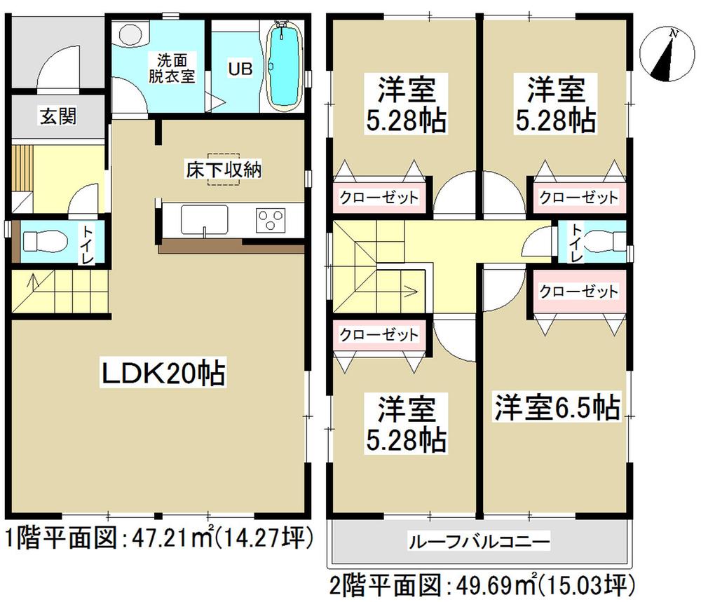 Floor plan. 23.8 million yen, 4LDK, Land area 170.54 sq m , Building area 96.9 sq m