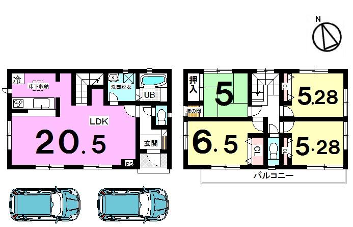 Floor plan. Price 25,800,000 yen, 4LDK, Land area 108.68 sq m , Building area 97.72 sq m