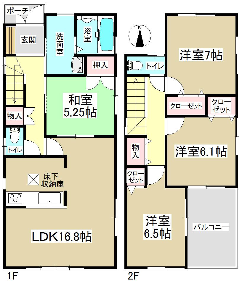 Floor plan. (1 Building), Price 27.3 million yen, 4LDK, Land area 148.43 sq m , Building area 98.99 sq m