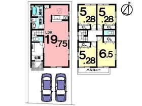 Floor plan. (Building 2), Price 22,900,000 yen, 4LDK, Land area 134.9 sq m , Building area 97.72 sq m