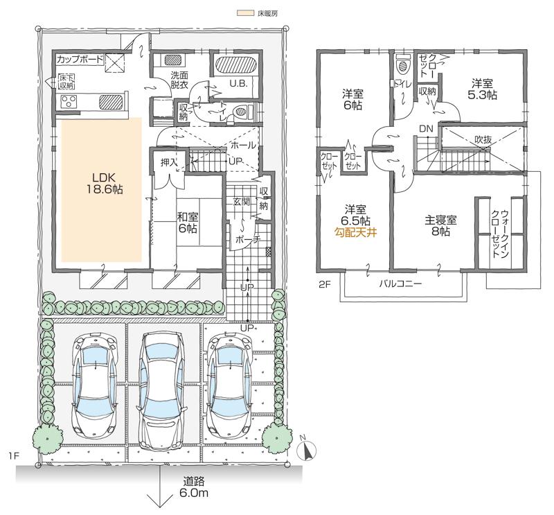 Floor plan. (C Building), Price 36.5 million yen, 5LDK+S, Land area 151.5 sq m , Building area 122.38 sq m