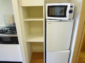 Kitchen. refrigerator microwave