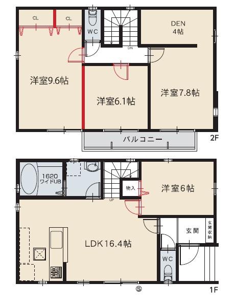 Floor plan. (M2 House), Price 25,800,000 yen, 4LDK, Land area 134.07 sq m , Building area 109.73 sq m