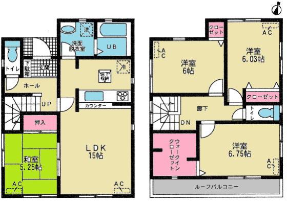 Floor plan. (Building 2), Price 23.8 million yen, 4LDK+S, Land area 170.6 sq m , Building area 97.72 sq m