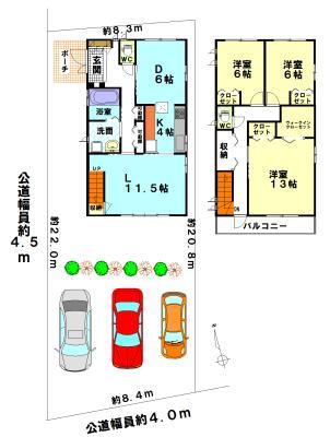 Floor plan. 30,800,000 yen, 3LDK, Land area 176.88 sq m , Building area 107.94 sq m