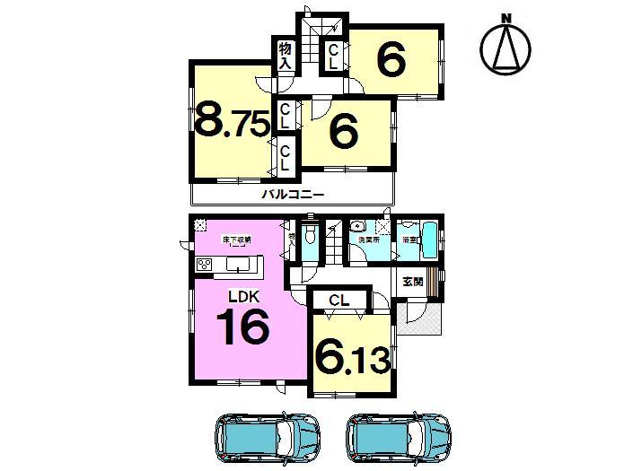 Floor plan. (D Building), Price 18,800,000 yen, 4LDK, Land area 169.7 sq m , Building area 101.66 sq m