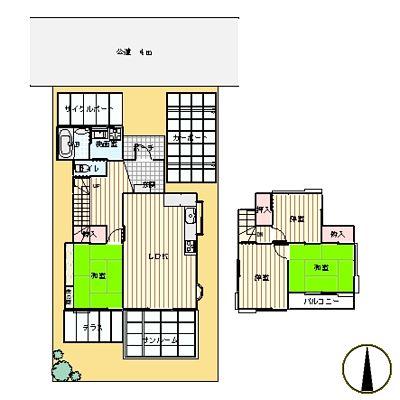 Floor plan. 12.6 million yen, 4LDK, Land area 146.29 sq m , Building area 83.21 sq m