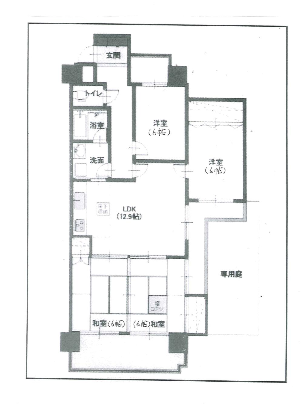 Floor plan. 4LDK, Price 12.8 million yen, Occupied area 81.55 sq m , Balcony area 16.06 sq m