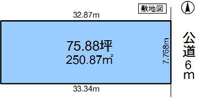 Compartment figure. Land price 30.5 million yen, Land area 250.87 sq m