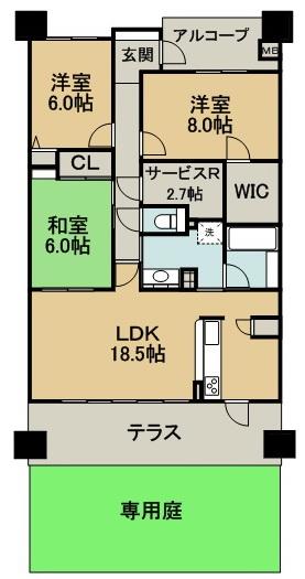 Floor plan. 3LDK + S (storeroom), Price 17.3 million yen, Occupied area 91.59 sq m