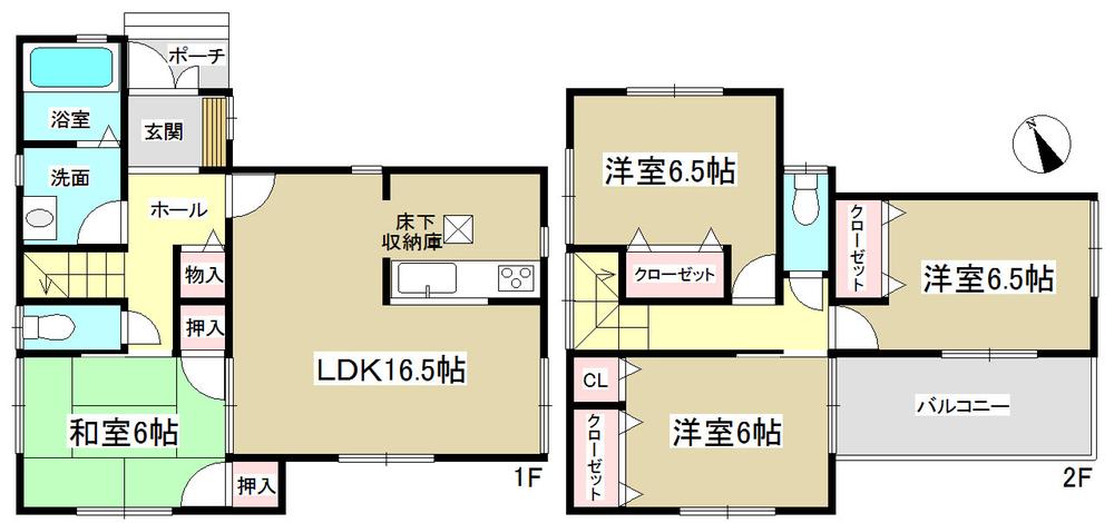 Floor plan. 22,800,000 yen, 4LDK, Land area 131.97 sq m , Building area 98.42 sq m