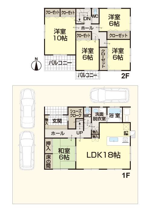 Floor plan. (A Building), Price 34 million yen, 5LDK, Land area 202.84 sq m , Building area 134.98 sq m
