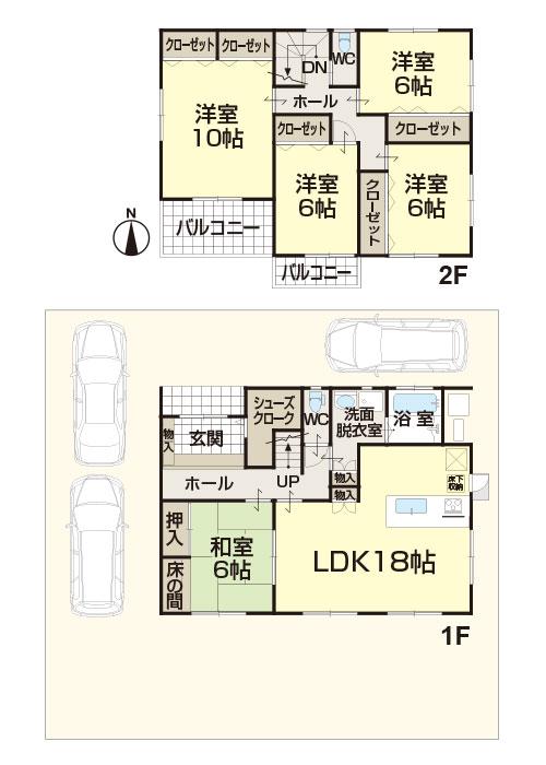Floor plan. (A Building), Price 34 million yen, 5LDK, Land area 202.84 sq m , Building area 134.98 sq m