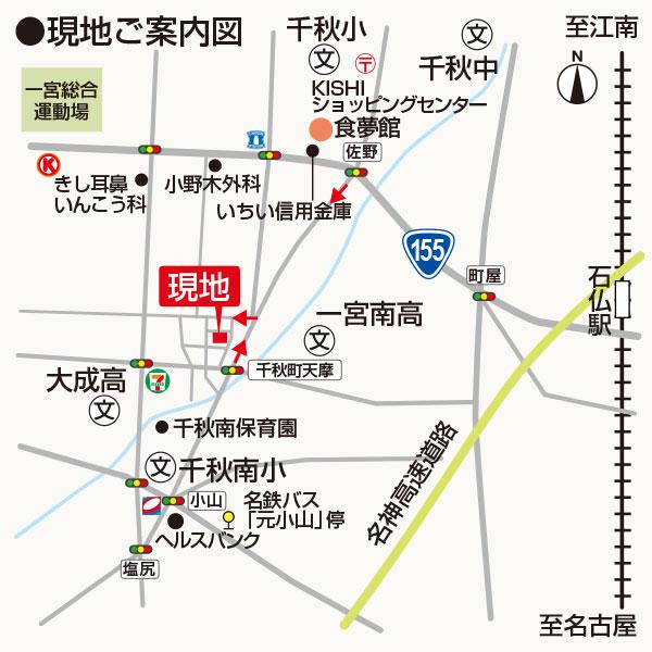 Local guide map. Tenma is the corner of a quiet residential area in the park. 