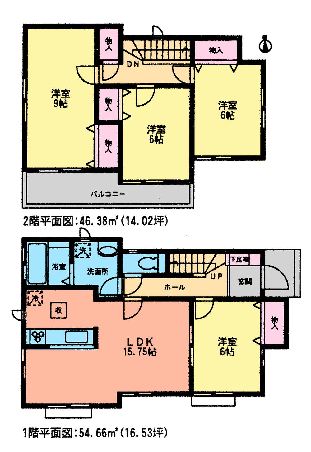 Floor plan. (A Building), Price 18,800,000 yen, 4LDK, Land area 196 sq m , Building area 101.04 sq m