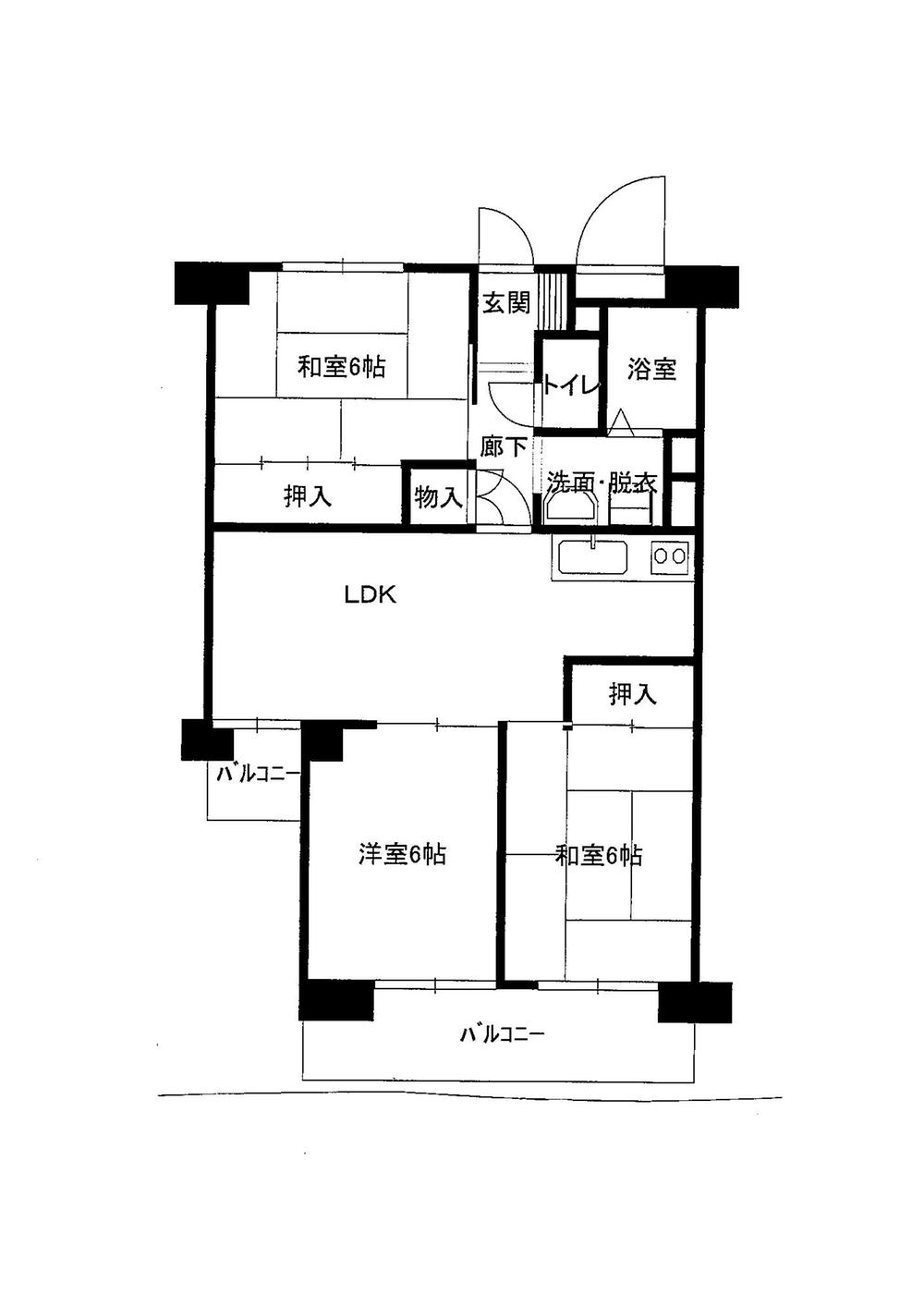 Floor plan. 3LDK, Price 5.6 million yen, Occupied area 65.82 sq m , Balcony area 10.53 sq m