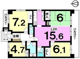 Floor plan. 4LDK, Price 9.7 million yen, Occupied area 82.19 sq m