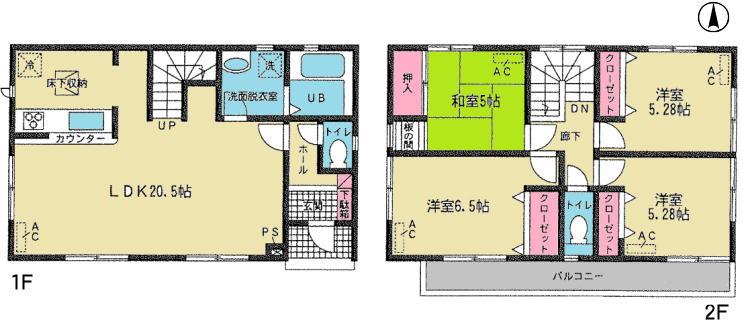 Floor plan. 25,800,000 yen, 4LDK, Land area 108.68 sq m , Building area 97.72 sq m