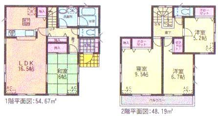 Floor plan. 22 million yen, 4LDK, Land area 153.73 sq m , Building area 102.86 sq m