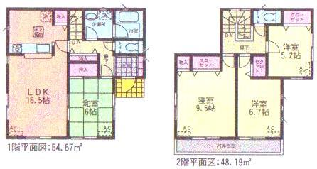 Floor plan. 22 million yen, 4LDK, Land area 153.73 sq m , Building area 102.86 sq m