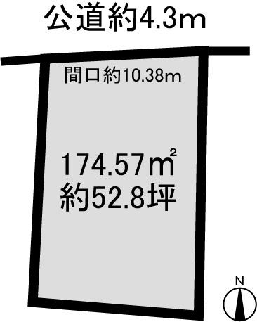Compartment figure. Land price 18 million yen, Land area 174.57 sq m