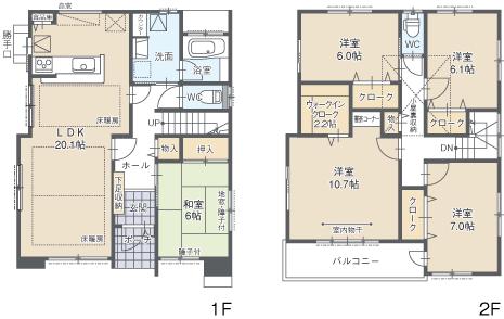 Floor plan. (A Building), Price 30.5 million yen, 5LDK, Land area 140 sq m , Building area 133.84 sq m