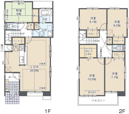 Floor plan. House to nurture the family of smile (20 quires more than LDK in 5LDK), Facilities ... by all means breadth at the local enhancement full of ease-of-use ・ Please experience the comforts !!