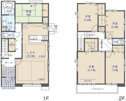 Floor plan. House to nurture the family of smile (20 quires more than LDK in 5LDK), Facilities ... by all means breadth at the local enhancement full of ease-of-use ・ Please experience the comforts !!
