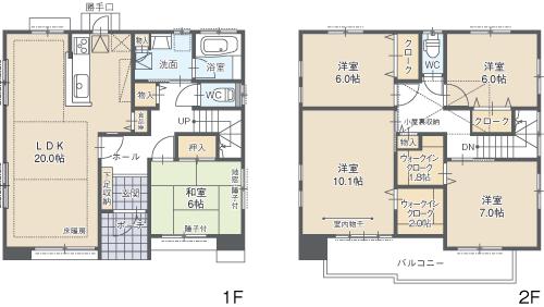 Floor plan. (D Building), Price 30.5 million yen, 5LDK, Land area 140 sq m , Building area 133.6 sq m