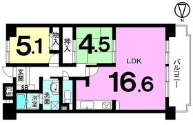 Floor plan. 2LDK, Price 6.5 million yen, Occupied area 61.46 sq m , Balcony area 9.05 sq m