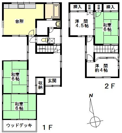 Floor plan. 11.8 million yen, 5DK, Land area 172.53 sq m , Building area 98.67 sq m