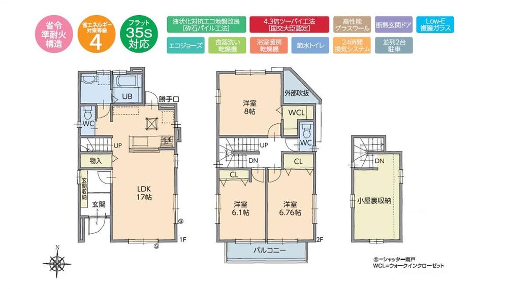 Floor plan. (A), Price 32,800,000 yen (planned), 3LDK, Land area 103.71 sq m , Building area 95.24 sq m