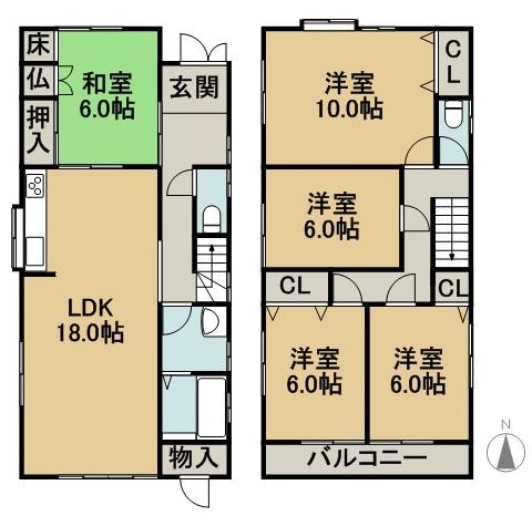 Floor plan. 20.8 million yen, 5LDK, Land area 158.97 sq m , Building area 122.55 sq m