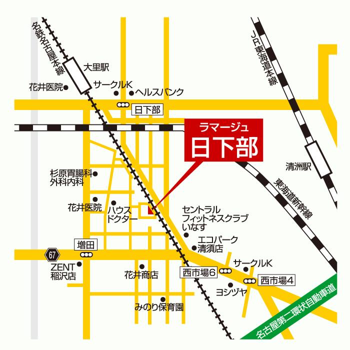 Local guide map. Kusakabe is a local map