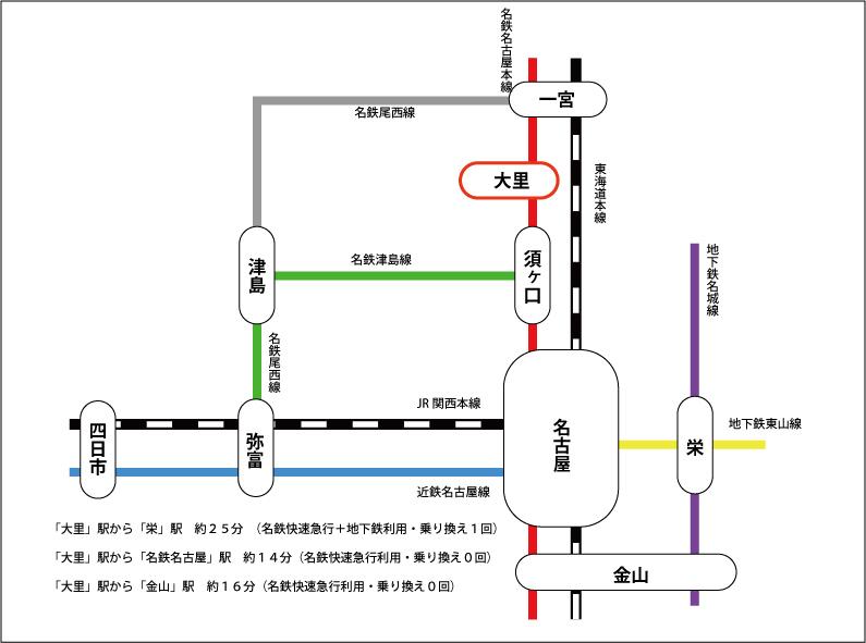route map. This route map. About 16 minutes to Meitetsunagoya (some express stop)
