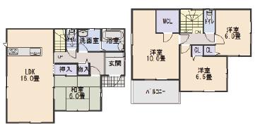 Floor plan. (1 Building), Price 26,800,000 yen, 4LDK, Land area 179.34 sq m , Building area 106 sq m
