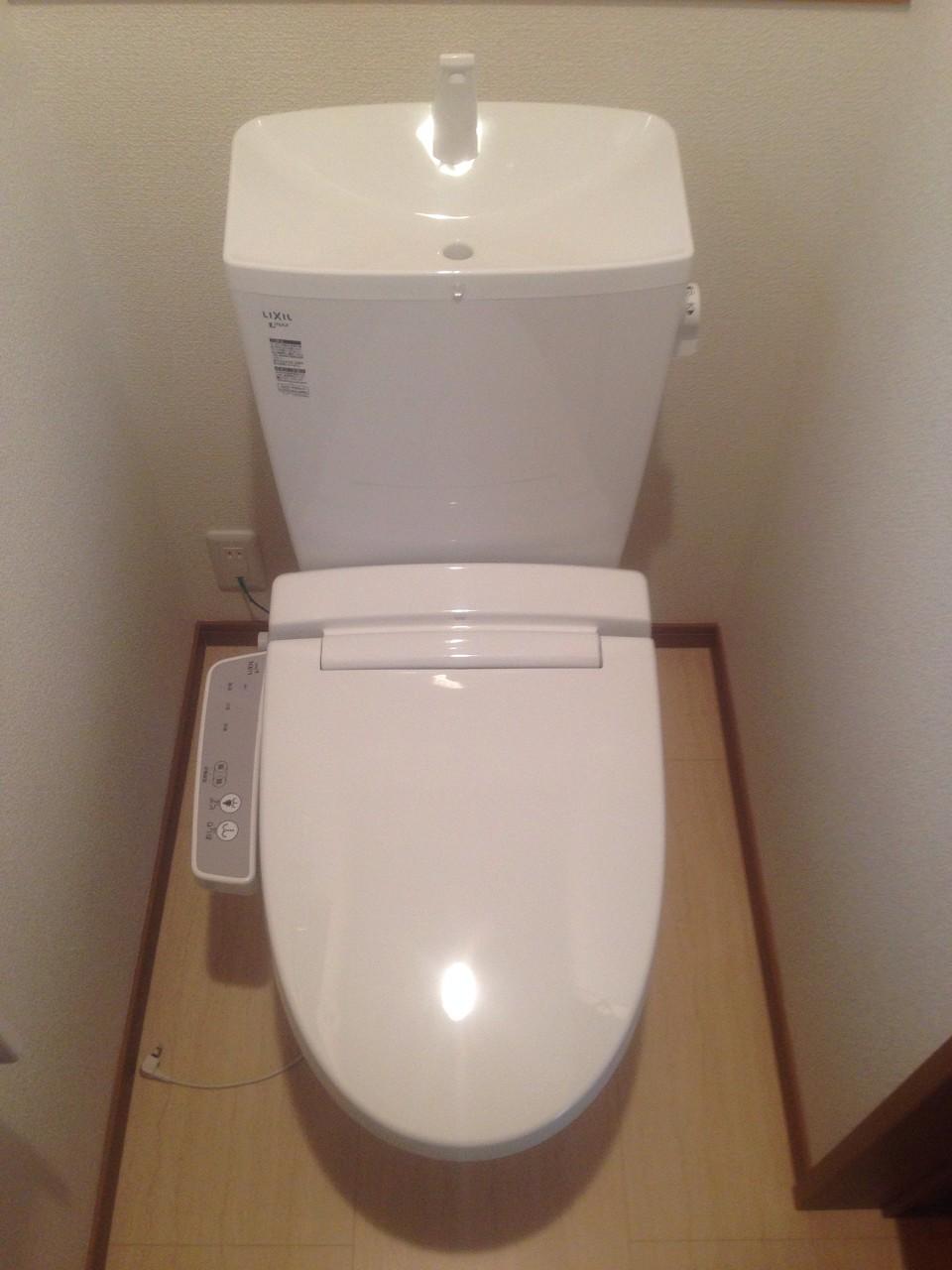 Toilet. Bathroom with a shower!