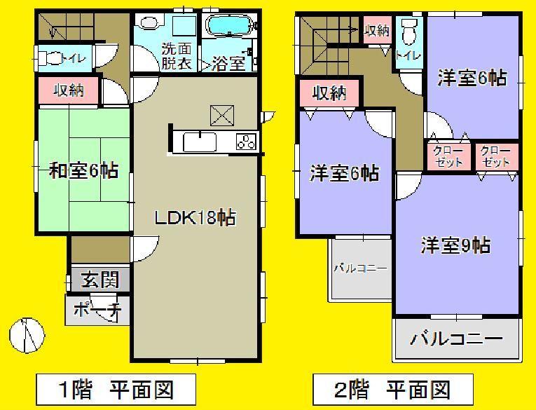 Floor plan. 25,800,000 yen, 4LDK, Land area 200.21 sq m , Building area 106 sq m