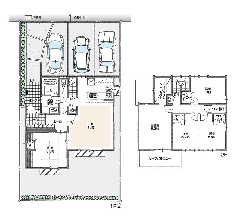 Floor plan. (A Building), Price 34,500,000 yen, 5LDK+S, Land area 182.8 sq m , Building area 126.83 sq m