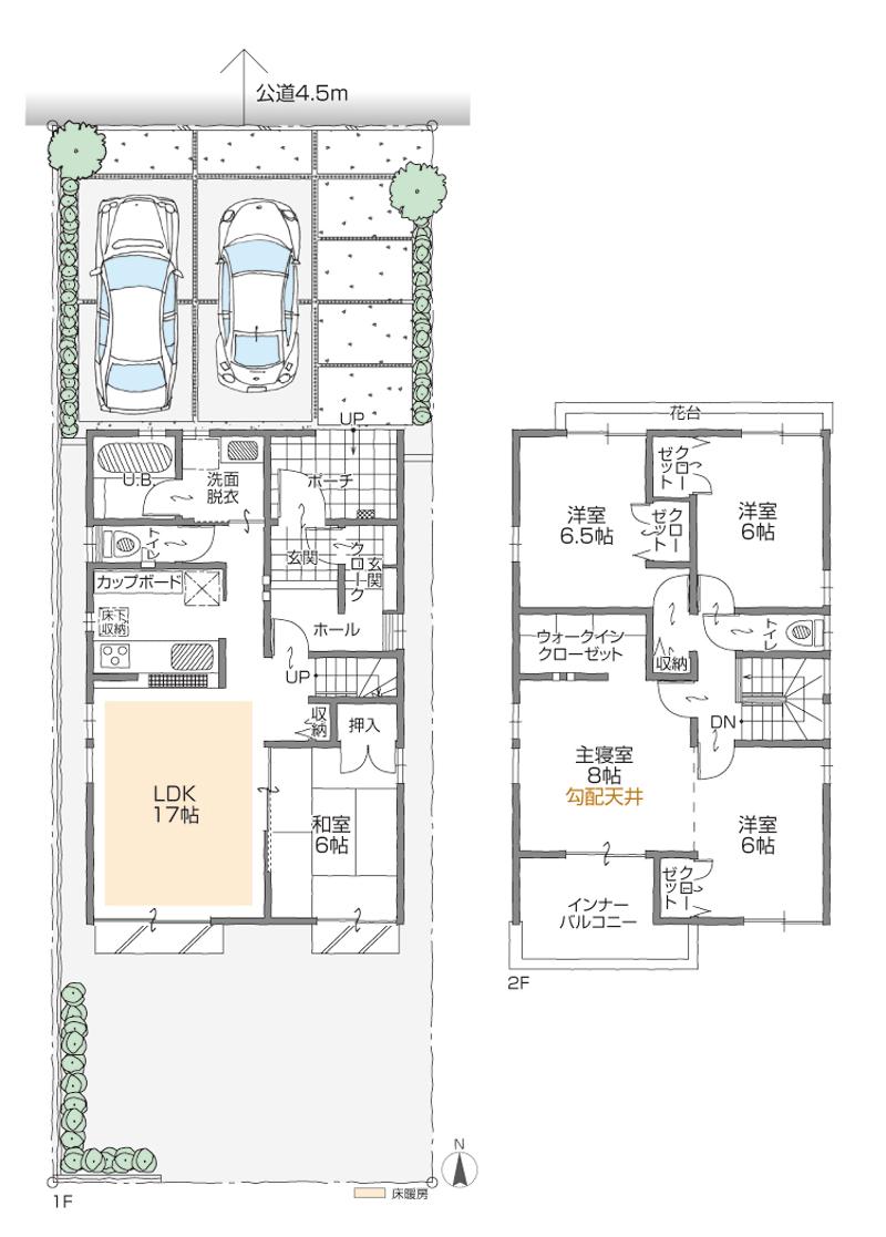 Floor plan. (A Building), Price 36.5 million yen, 5LDK+2S, Land area 168.45 sq m , Building area 120.27 sq m
