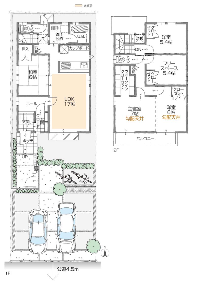 Floor plan. (J Building), Price 39,400,000 yen, 4LDK+3S, Land area 163.72 sq m , Building area 118.36 sq m
