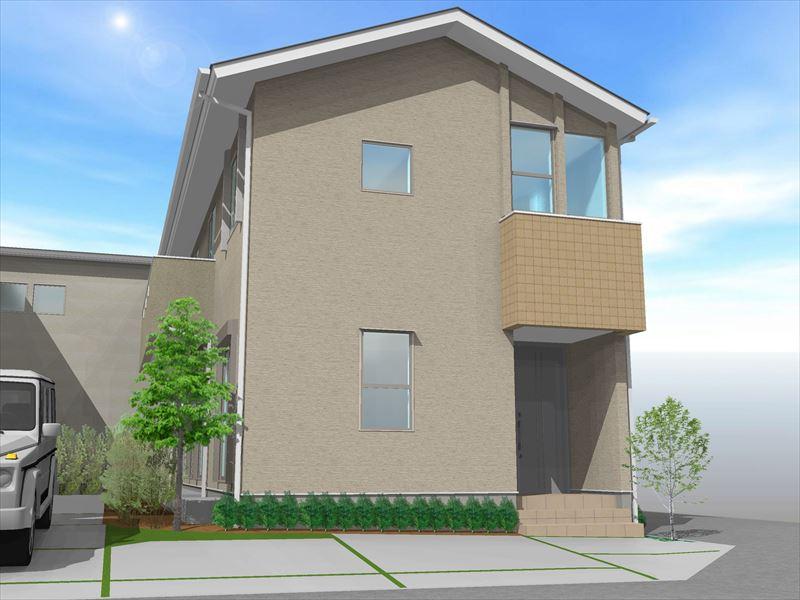 Rendering (appearance). F Togaikan image Corner lot ・ South 3 room bright home! I'm glad plan to wife such as the back door or a wide balcony. Two-family correspondence possible in with Japanese-style room. 