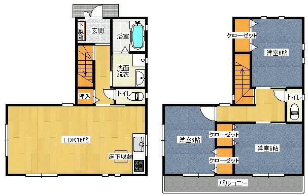 Floor plan. Price 24,800,000 yen, 3LDK, Land area 93.37 sq m , Building area 86.12 sq m